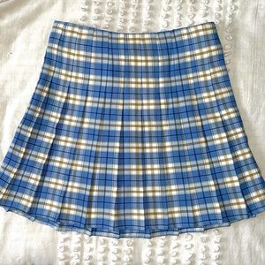 blue plaid pleated skirt from SHEIN